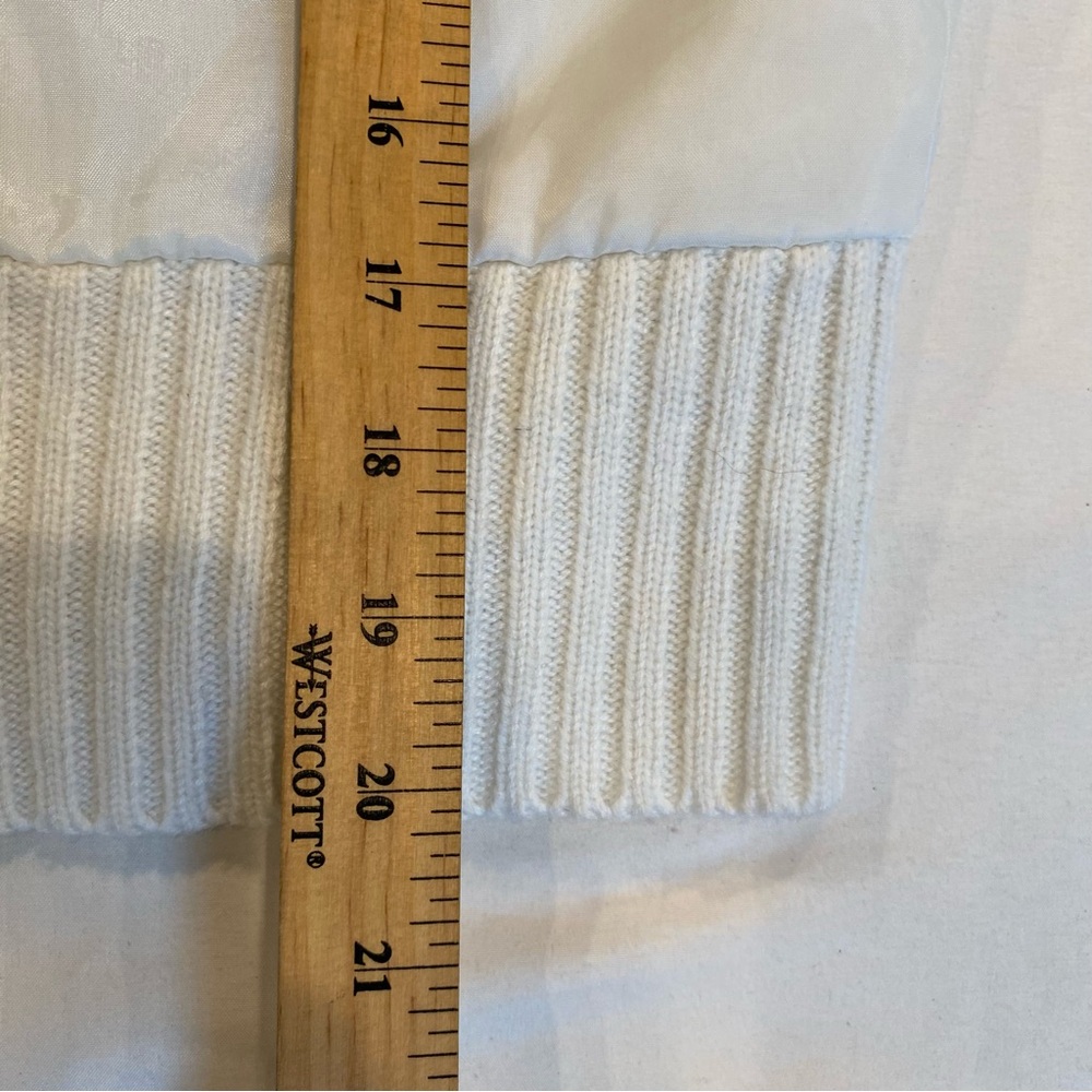 Planet Gold Vintage Y2K White Knit Quilted Puffer Zip-Up Jacket Sweater, M/L - Picture 5 of 6